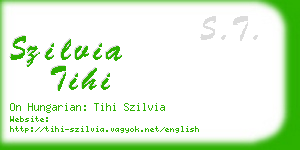 szilvia tihi business card